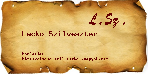 Lacko Szilveszter névjegykártya