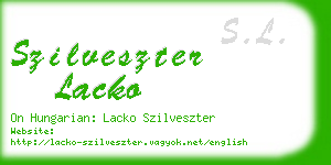 szilveszter lacko business card